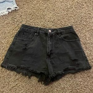 Black jean shorts